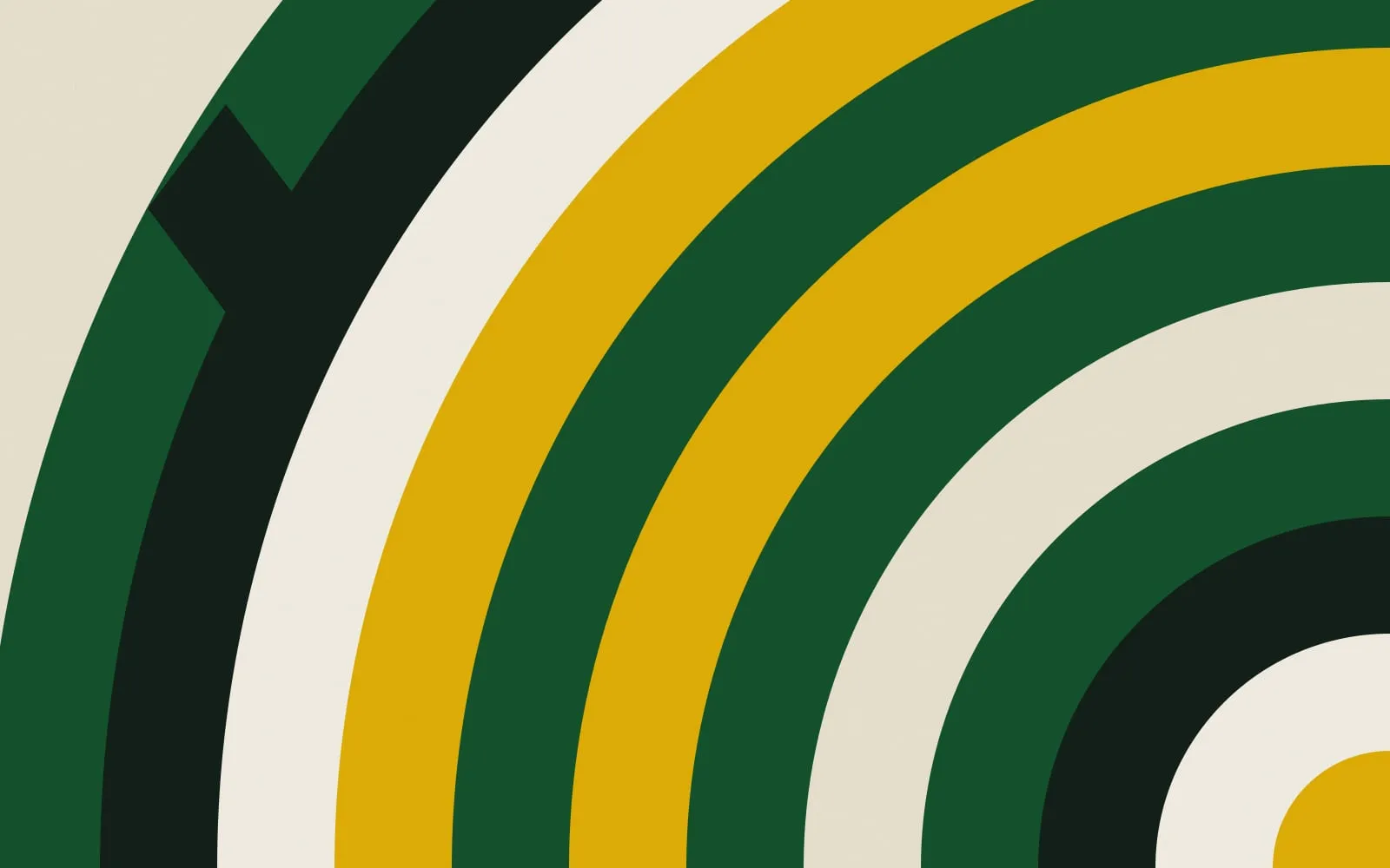 Ilustração provisória: composição geométrica abstrata de faixas diagonais e semicírculos em tinta e ouro sobre fundo creme, sem pessoas.